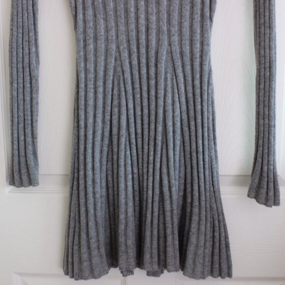 Reformation Walsh Cashmere Collared Mini Dress Grey - Picture 5 of 10